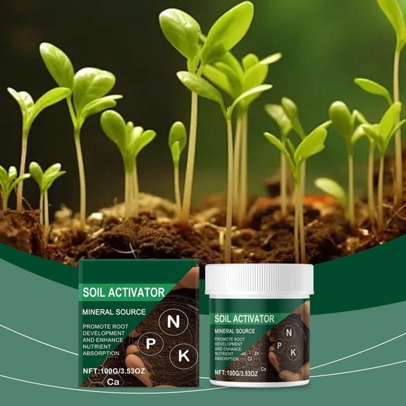 Soil Activator Fertilizer for Plants, Root Growth Booster for Lawns Gardens and Potted Plants, Natural Nutrient Absorption Enhancer, Chemical Free Soil Conditioner for Vegetables and Flowers