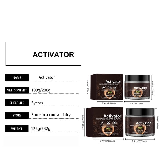 Soil Activator Powder for Potted Plants, Multi-Purpose Plant Nutrient Supplement, Easy-To-Use Soil Conditioner for Flower Vegetable Gardening Care 100g