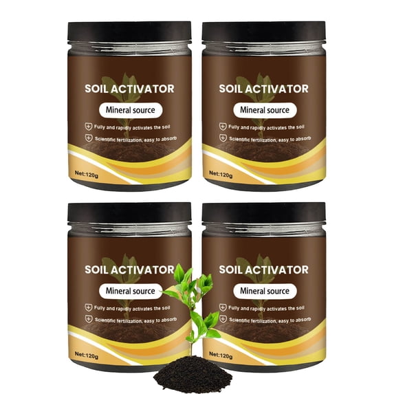 Soil Activator, Professional Bone Meal Fertilizer, Dirt Health Booster, Liquid Fertilizer for Indoor & Outdoor Plants Premium Soil Activated Treasure for Potting Mix, and Seedling Compost(120g-4Pcs)