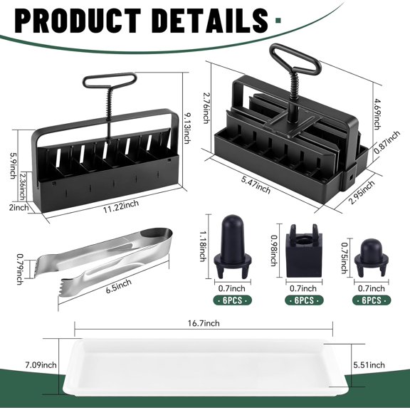Soil Block Maker Bundle - Large 2" and Small 0.67" Handle Manual Soil Blocker 2 Inch with 3 Types of Seed Pins, Seedling Tray, Grow Tweezer - Seed Starter Tool for Garden Seedlings, Cuttings