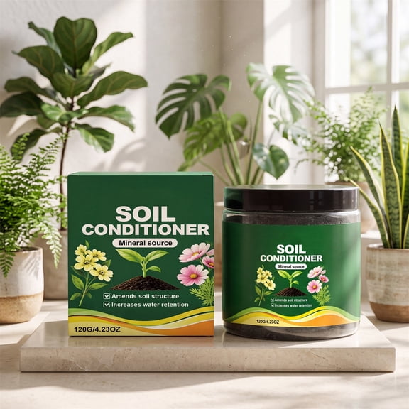 Soil Conditioner for Lawns & Gardens, Loosens Compacted Soil, Boosts Water Retention & Aeration, Water-Soluble Powder for Beds, Pots & Raised Planters