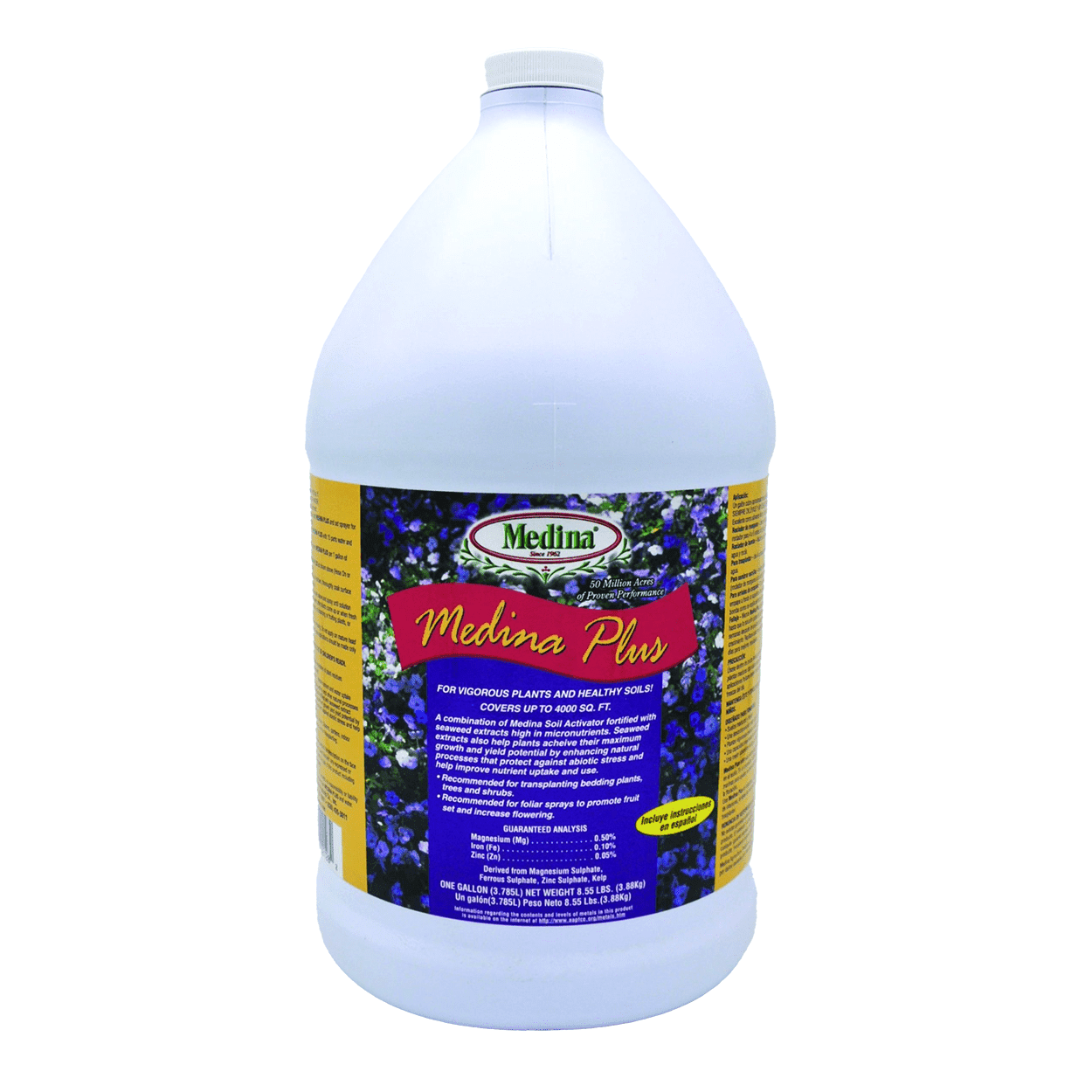 Medina Plus Liquid Fertilizer - Blooming and Fruiting Enhancer - 128 fl oz Jug by Medina