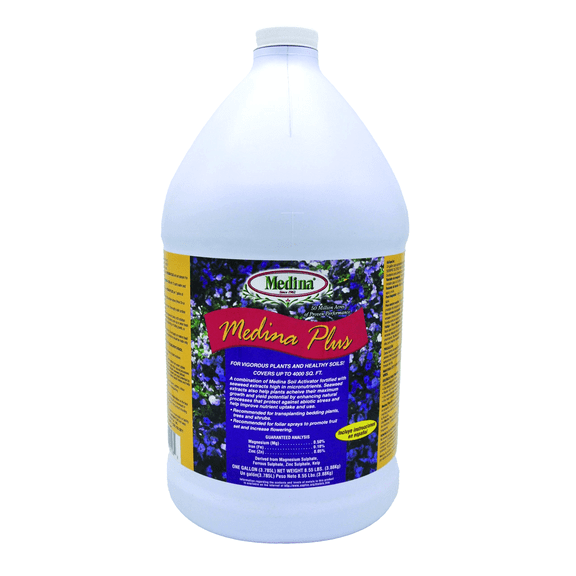 Medina Plus Liquid Fertilizer - Blooming and Fruiting Enhancer - 128 fl oz Jug by Medina