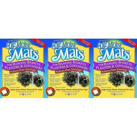 Soil Moist Mats for Hanging Baskets Planters and Containers 6pc Pack (3)