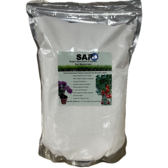 Soil Moist SAP High-Molecular-Weight Super Absorbent Polymers for Use in Indoor and Outdoor Plants and The Field of Agriculture 10 Pounds