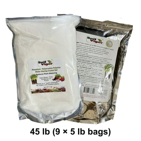 Soil Moist SAP Super Absorbent Polymer Water Storing Crystals Gel for Plants 45 Pounds