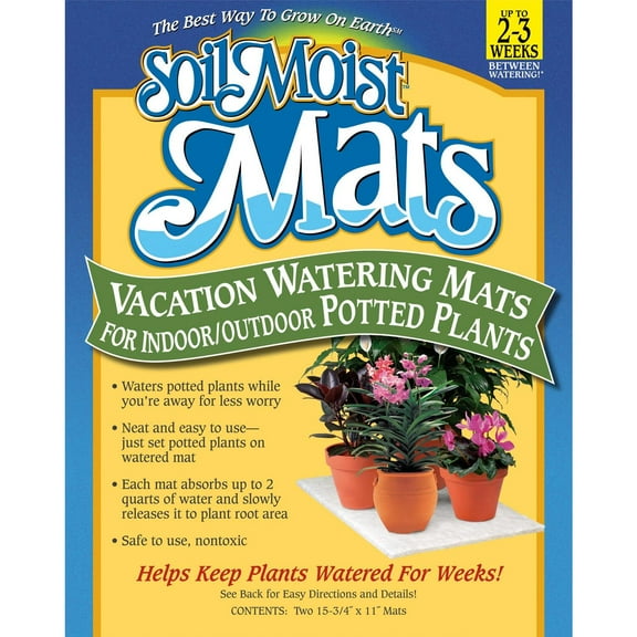 Soil Moist Vacation Watering Mats for Indoor / Outdoor Potted Plants, 2 count