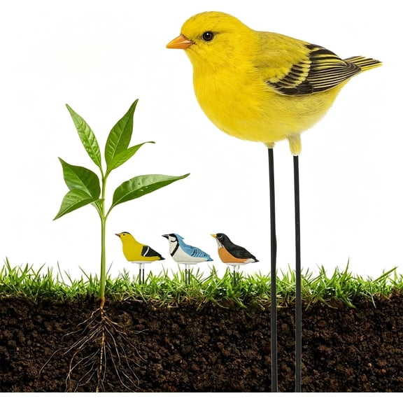 Soil Moisture Meter, Bird Shape Water Sensor for Plants, Intelligent Plant Water Tester with Automatic Alarm Chirping, Hygrometer for Indoor Outdoor Plant Garden Decor(yellow)Q