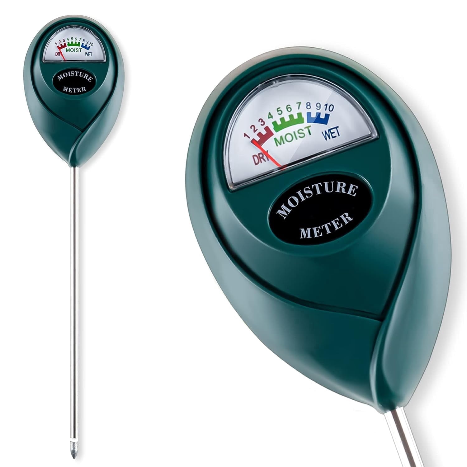 Soil Moisture Meter for House Plants, Plant Water Meter, Plant Water Meter for Indoor&Outdoor Garden,Farm Soil Test Kit, No Batteries Required for Garden, Lawn, Farm Plants Care(1 Pack Green)
