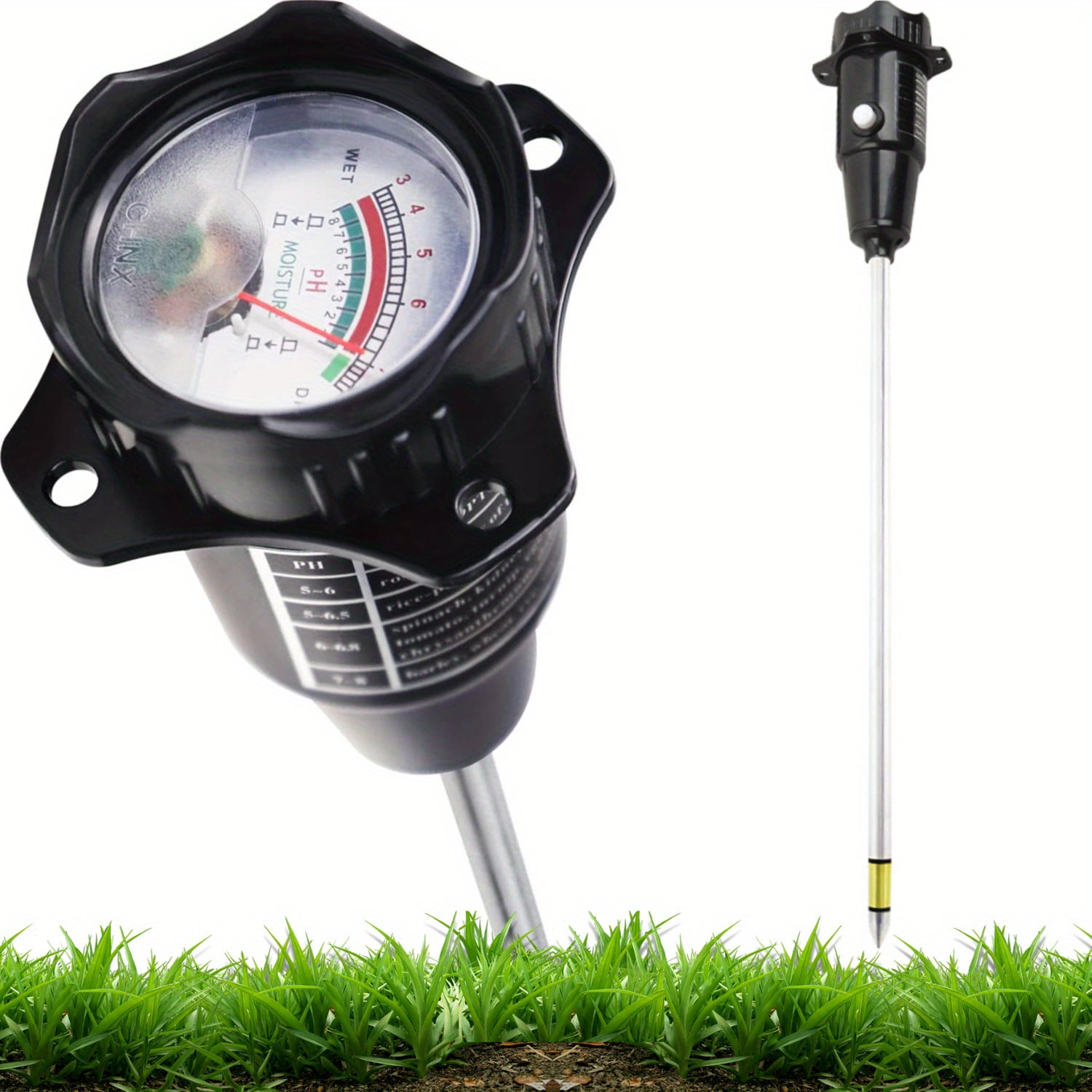 NOBRAND Soil PH Meter Long Probe Deep Soil Moisture Tester ...