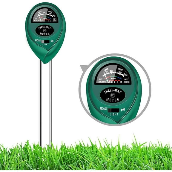 Soil PH Tester, Soil PH Meter, 3-in-1 Plant Moisture Meter, Light and PH Tester Kits, Soil Hygrometer Sensor for Gardening, Farming, Indoor and Outdoor Plants, Soil Test Kit for Garden