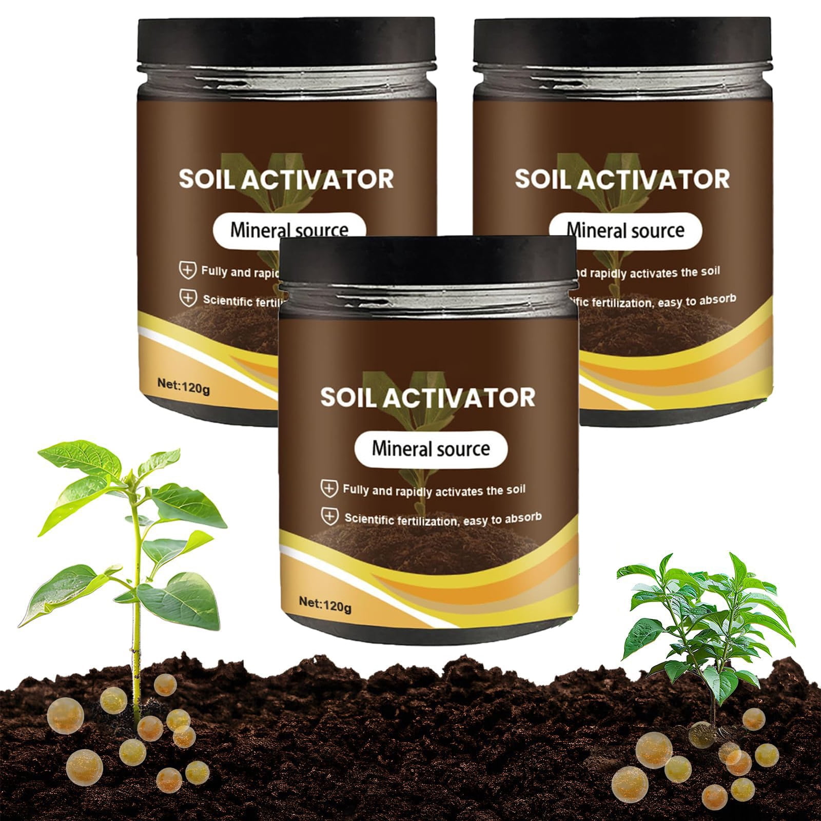 Soil Activator, 120g Organic Soil Activator & Plant Fertilizer for Raised Garden Beds, Prevent Compaction, Promote Plant Rooting