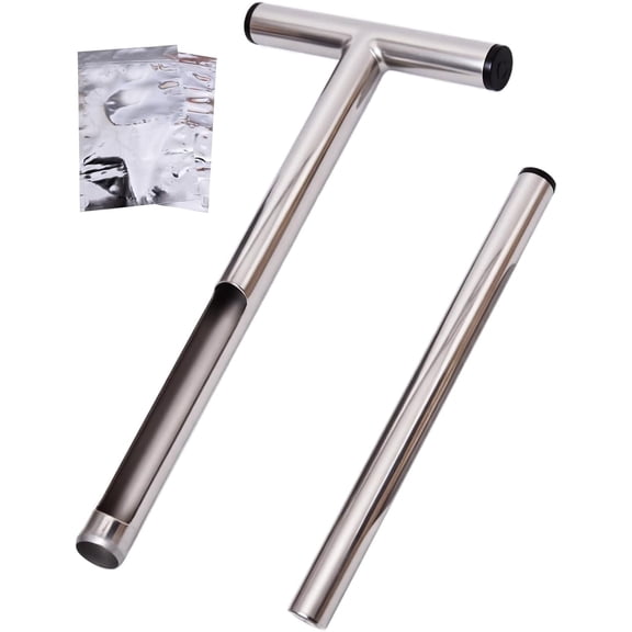Soil Probe 12in with Pushing Tool, T-Handle Soil Sample Probe Rod Stainless Steel, Soil Sampler Probes for Soil Sampling, Soil Test Kit for Gardening