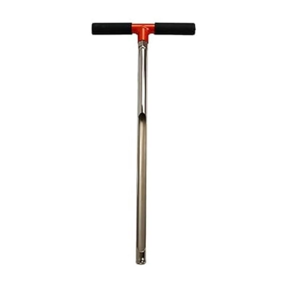 Soil Probe 7/8" x 21" Plated Steel with Handle - Regular Soil Tester for Sample Recovery, Rust Resistant, Chromoly Steel Construction, Removable Handle