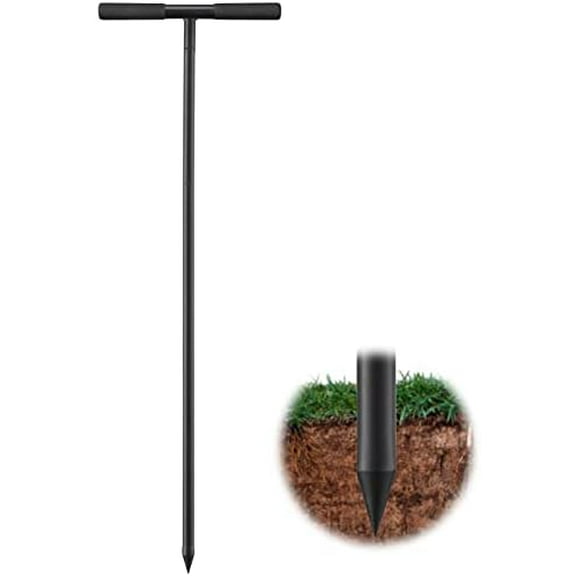 Soil Probe Rod, 48inch Adjustable Ground Rod with T-Handle - Metal Soil Probe for Plumbing Tool, Locating Septic Tank, Landscaping Garden Tool$$Garden & Patio