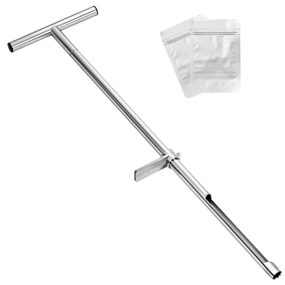 Soil Sampling Kit 36 Inch Stainless Steel Probe with Foot Pedal and T Grip