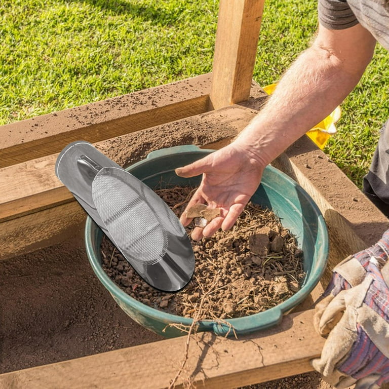 Soil Sieve , Garden Soil Scoops, Portable Multi Purpose 304