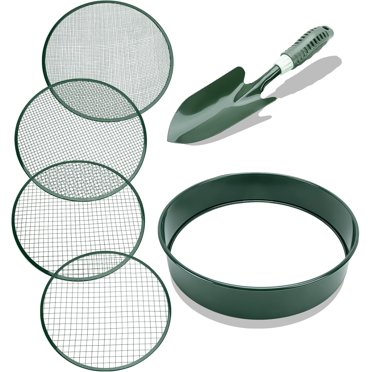 ToolTreaux Fine Mesh Sieve Set – 5pc Interchangeable Sifting Screens, Stainless Steel, Gardening & Composting