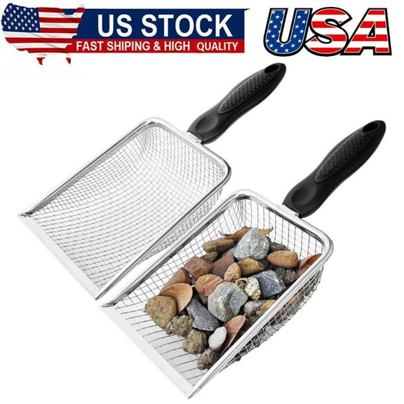 Soil Sifter for Gardening Pack of 2, Dirt Sifter Compost Sifter with Handle Sand