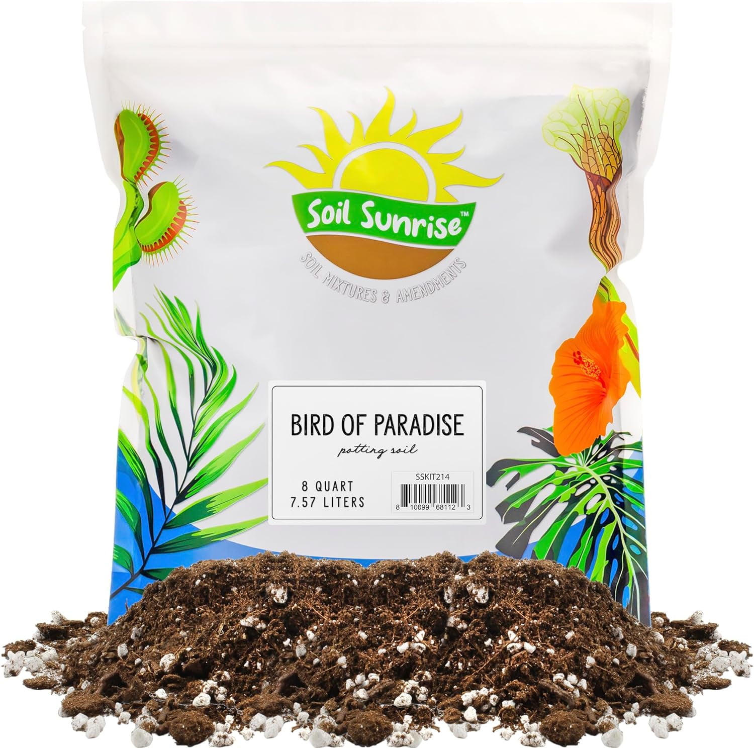 Bird of Paradise Potting Mix (8 Quarts) All Natural Mix for Indoor/Outdoor Container Tropical Plants