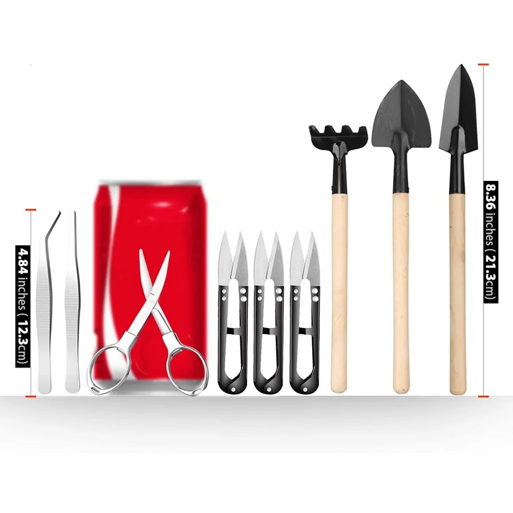 Soil Tester, Soil Measuring Device with 9piece Bonsai Tool Set, 3in1 Soil Moisture Meter