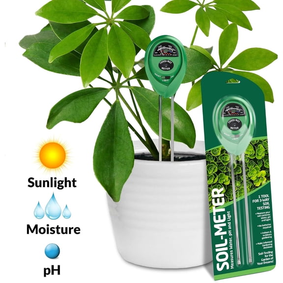 Soil Tester, Soil Moisture/PH/Light Meter Plant Soil Test Kit Indoor Outdoor Use, No Battery Needed Easy to Read Hygrometer Moisture Sensor Water Meter for Potted Plants Trees Lawn Farm Garden