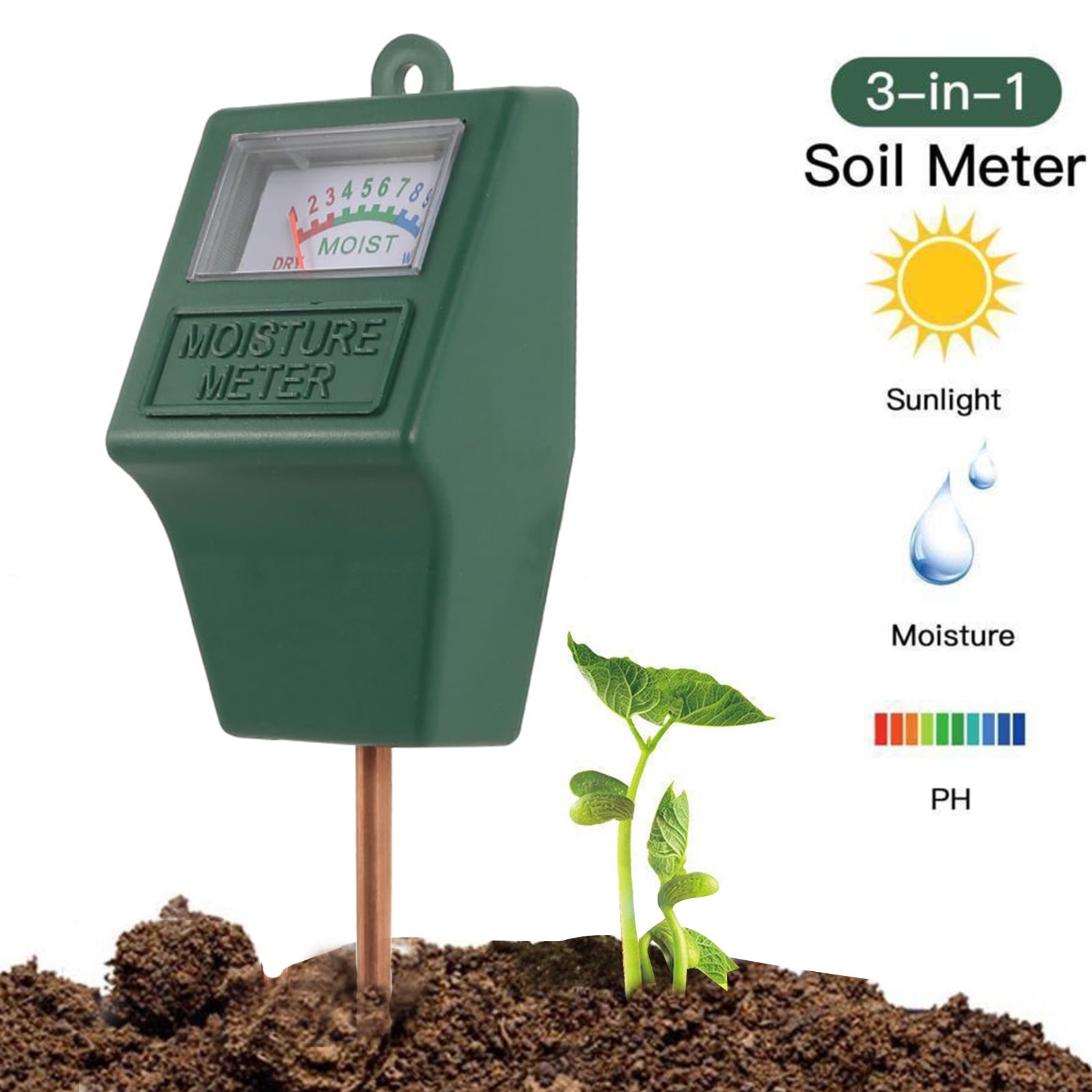 Soil Moisture Meter Hslgove 3 In 1 Soil Ph Metersunlihgtplant