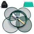 Soil sifter for gardening, 12 inch green soil sifter with 4 replaceable