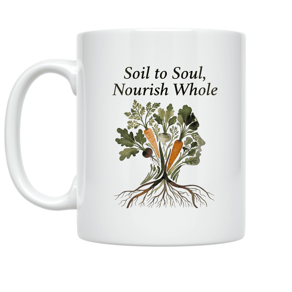 Soil to Soul Nourish Whole - Wellness Lifestyle Enthusiast - 11 oz Ceramic Coffee Mug