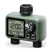 SoilDrops Dual Outlet Hose Timer   2-Zone Programmable Sprinkler Timer with LCD Rain Delay