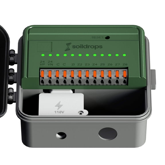 SoilDrops Smart Sprinkler Controller — 8-Zone WiFi Irrigation Controller with AI Scheduling