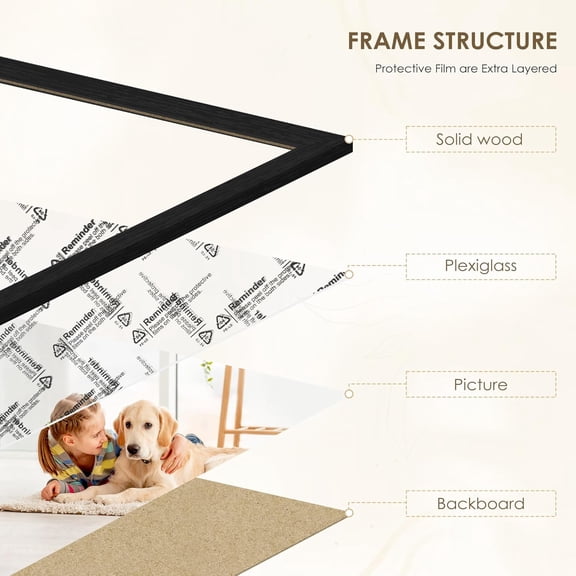 Soild Wood 8x10 Picture Frame Set of 6, Wall Gallery Photo Frames for Wall Mounting or Tabletop Display, Black$$Home Decor, Kitchen, & Other