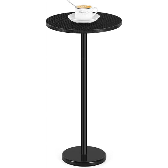 SoildPal Round End Table with Marble Base, Small Pedestal Drink Table for Small Spaces, Cocktail Side Table for Sofa Couch Chair Patio, 12.6" x 12.6" x 24.6"