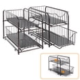 thumbnail image 1 of SoildPal Set of 2 Under Sink Organizer Pull Out, 2 Tier Sliding Storage Drawer, Stackable Cabinet Shelf Baskets for Kitchen Bathroom Countertop, 1 of 7
