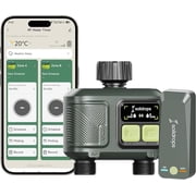 Soildrops Smart Sprinkler Timer — 2 Zones, App Control, 1,000 ft Wi-Fi Hub