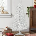 Soilhill 4 ft Silvery Artificial Christmas Tree with Lights，112 Branch