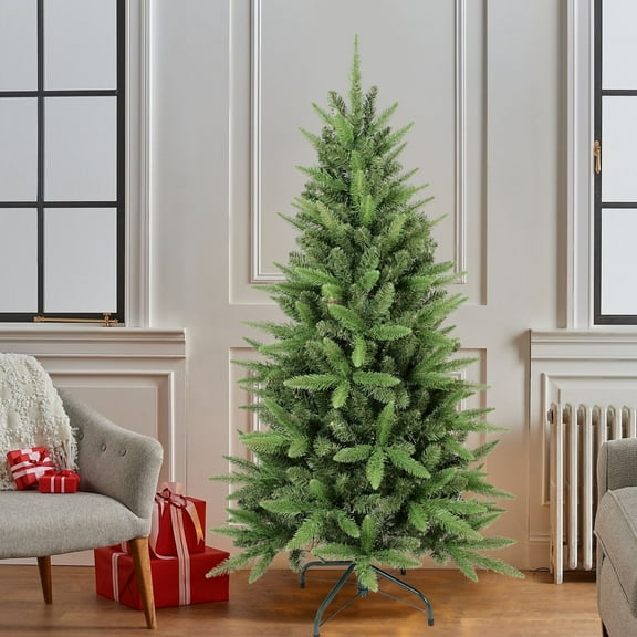 Makeatree 4 ft Unlit Small Christmas Tree, Green Artificial Xmas Tree with 424 PE & PVC Mixed Branches, Metal Hinges, Foldable Base