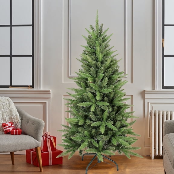Makeatree 4 ft Unlit Small Christmas Tree, Green Artificial Xmas Tree with 424 PE & PVC Mixed Branches, Metal Hinges, Foldable Base