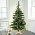 thumbnail image 1 of Soilhill 5FT Pre-lit Christmas Tree with PE&PVC Mixed Tips, 200 Warm White LED Lights, Wooden Base, 1 of 8