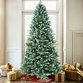 thumbnail image 1 of Soilhill 7.5ft Snow Frosted Christmas Tree w/2514 PE/PVC Tips, Pinecone & Berries - Holiday Decor, 1 of 10