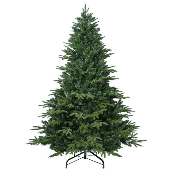 Soilhill Unlit Artificial Full Christmas Tree 7.5FT with 3280 PE PVC Tips, Premium Holiday Xmas Tree with Metal Hinges & Foldable Base for Home Office Party, Green