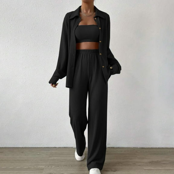 Soiling Trendy Lapel Collar Slim Fit Sweater Women Wear Casual Pullover Knitted Pants Striped Two Piece Sets Women Interview Outfits for Women Womens Business Suits for Work Shirt And Skirt Set for