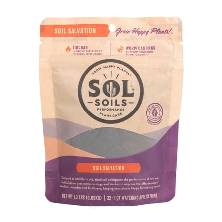 Soils Biotics Soil Salvation – Soil Enhancer with Microbial Booster to Enhance The Health & of Potting Mixes - Includes Castings, Humic Acids & Biochar for Plants - 4oz