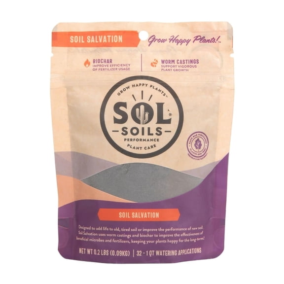 Soils  Biotics Soil Salvation – Soil Enhancer with Microbial Booster to Enhance The Health & of Potting Mixes - Includes Castings, Humic Acids & Biochar for Plants - 4oz