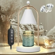 Soilsiu Candle Warmer Lamp with Timer, Electric White Candle Warmer Light for Bedroom, Dimmable Wax Melts Warmer for Candle Jars, Beside Lamp Gifts for Women Ho