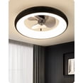 thumbnail image 1 of Soilsiu Low Profile Ceiling Fan with Dimmable LED Lights, Reversible Blades, Remote Control - 5 Invisible Blades - Semi Flush Mount - 21.5 inches - Black, 1 of 7