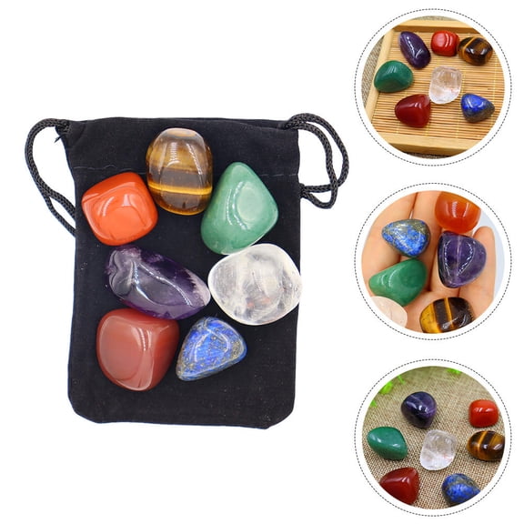 Soimiss Chakra Stone Set Natural Stone Multi-Colored 1 Set Yoga Energy Stones