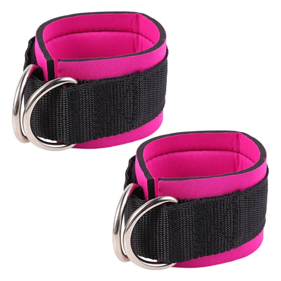 Soimiss 1 Pair Ankle Wraps for Cable Machine Nylon Burgundy Leg Training