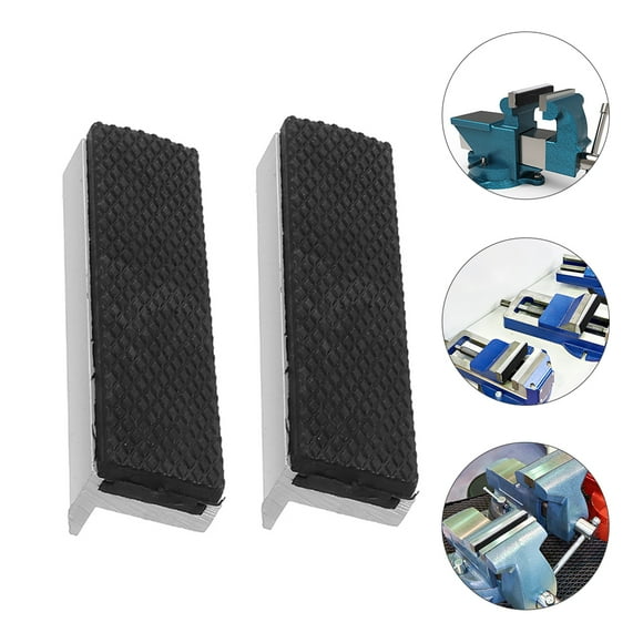 Soimiss 1 Pair Soft Jaws for Bench Vise Black Anti-skid Covers for Workshop Use