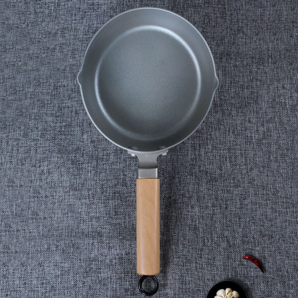 Soimiss 1Pc Instant Noodle Stew Pot Nonstick Plated Silver Pan with Double Outlet for Easy Pouring